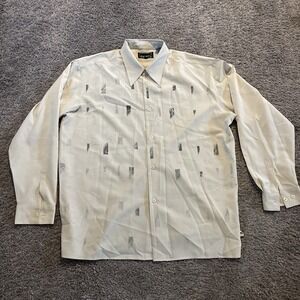 Retro Pronti Men's Shirt‎ Long Sleeve XXL Geometric Pattern Button Down